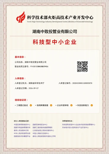 湖南中致投管业有限公司科技型中小企业入库资料
