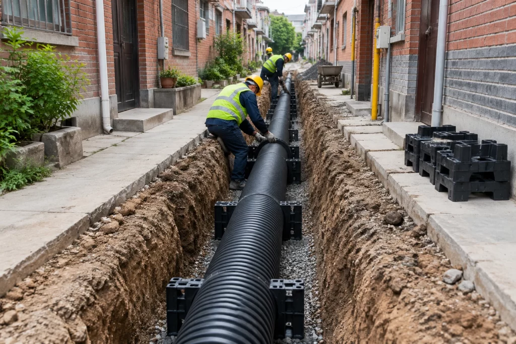 老旧小区地下雨污管网更新：小口径克拉管规格与施工报价参考主题图